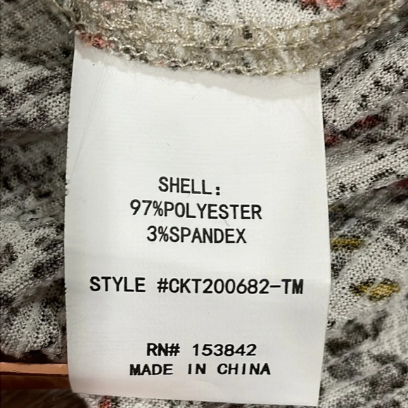 NWOT Melloday Floral Peplum Faux Wrap Flutter Cap Sleeve Top S - Picture 15 of 16